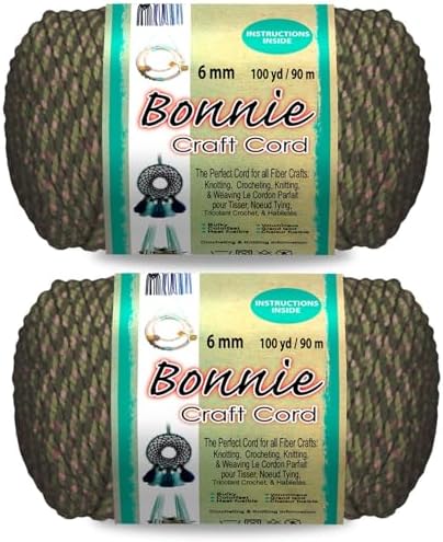 Pepperell Bonnie Braid Macrame Cord | 6mm x 100yd | Sage Dream (Value 2-Pack) | Twisted Polypropylene Cord for DIY Crafts, Plant Hangers, Wall Hangings, Crochet & Macrame | Long-Lasting, Vibrant Color by PepperellCrafts