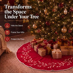 Fanfanwin Velvet Christmas Tree Skirt 48'' Double Sided Red Green Vintage - Image 5