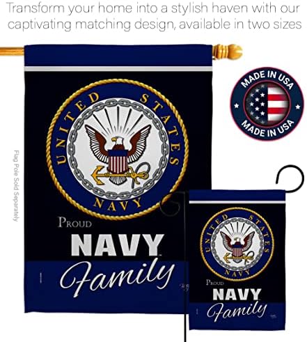 Navy Proudly Family Garden Flag - Set Wall Holder Armed Forces USN Seabee United State American Military Veteran Retire Official - House Banner Small Yard Gift Double-Sided Made In USA 13 X 18.5 - Image 4