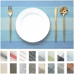 Placemats Set of 12 Vinyl/Plastic Woven Place Mats for Kitchen Table Indoor/Outdoor Washable Placemat Wipeable Dining Table Mats (Ocean Geode,12) by Unknown