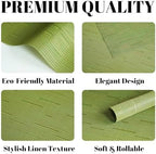 Placemats Set of 12 Vinyl/Plastic Woven Place Mats for Kitchen Table Indoor/Outdoor Washable Placemat Wipeable Dining Table Mats (Oliver Green,12) - Image 2