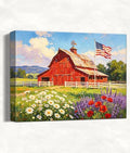 July 4th Patriotic Canvas Wall Art 4th of July USA Decorations Rustic American Flag and Wildflower Farmhouse Picture Wall Decor Independence Day Home Decor 24x36in by HomeifHue
