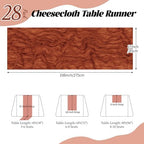 28 Pack Terracotta Cheesecloth Table Runner 17x108 Inch Semi Sheer Boho Gauze Cheese Cloth Fabric Table Runners, for Wedding Party Baby Shower Birthday Home Decor Garden Farmhouse - Image 2