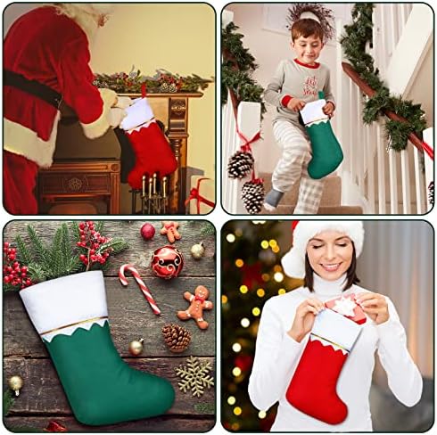 Zubebe 36 Pcs 15 Inch Felt Christmas Stockings Stockings Xmas Decoration Stockings Rustic Christmas Santa Stockings for Christmas Party Favors Home Decor(Red, Green, Classic) - Image 3