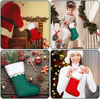 Zubebe 60 Pcs Felt Christmas Stockings Bulk, 15'',White Trim, Red Green - Image 4