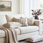 Amor Virisso Floral Throw Pillow Covers 12 x 20 Set of 2 Block Print Pillow Covers Neutral Floral Striped Farmhouse Decorative Pillow Covers for Sofa Couch Bed, Dusty Green - Image 5