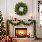 Norfolk Pine Easter Wreath 26 Inch - Real Touch Artificial Garland for Front Door, Mantel, Holiday Decor, Full & Fluffy Green PE Wreath for Easter Indoor Outdoor - Image 7
