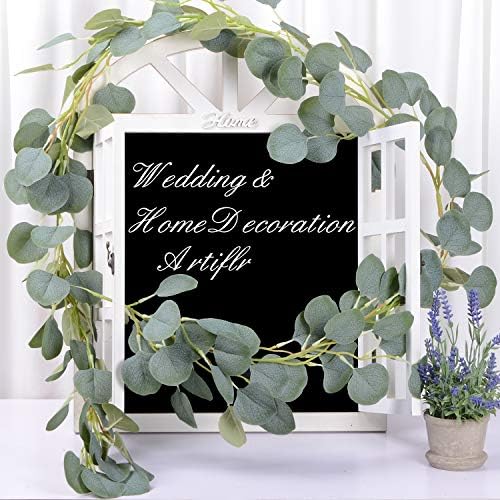 6Pack Artificial Eucalyptus Garland, 6 ft Faux Silk Eucalyptus Leaves Vines Handmade Garland Greenery Wedding Backdrop Arch Wall Decor - Image 3
