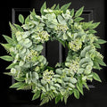 24" Faux Eucalyptus Fern Wreath for Front Door, Year-Round Farmhouse by Unknown