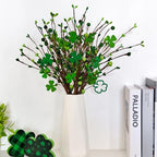 24Pcs St Patricks Day Decorations Decor, Shamrock Decorations Ornaments, St. Patrick's Day Decorations for Home Centerpiece Table, St Patrick Day Crafts Tree Decor Green Berry Stems - Image 7