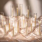 Hewory Hurricane Glass Candle Holders: 24 PCS Chimney Covers Bulk 12.6" H by Hewory