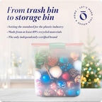 HOMZ Holiday Tote Plastic Storage Bin with Lid, 112 Qt, Clear/Red, 2 Pack - Image 6