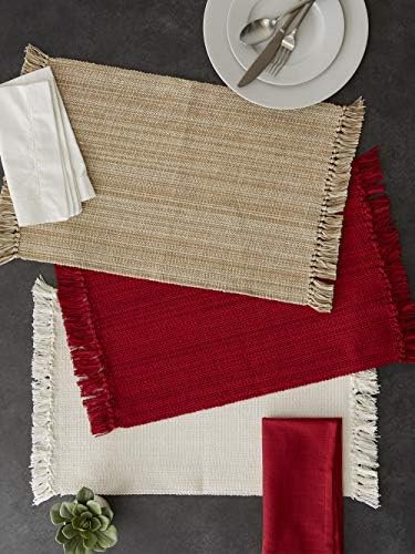 DII Variegated Tabletop Collection, Placemat Set3x19, Tango Red, 6 Piece - Image 3