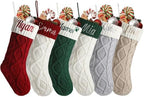 Personalized Christmas Stockings,Custom Embroidered Name & Monogram Knit Stockings for Kids,Family - Classic Cable Knit 18" Christmas Stocking for Fireplace Holiday Decor(4 Pack) by Infiher