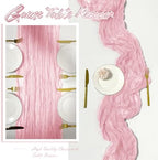 30 Pack Light Pink Cheesecloth Table Runner 17 x 108 inch Cheese Cloth Table Runners 9ft Pink Table Runner Rustic Romantic Sheer Gauze Runner for Wedding Party Baby Shower Table Decoration - Image 6
