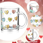 Maxcheck 6 Pack 12 oz Valentines Day Heart Glass Coffee Mugs with Handle - Image 4