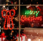2 Pack Christmas Window Silhouette Lights - Lighted Merry Christmas Sign and Bow for Holiday Indoor Wall Door Glass Decorations - Image 4