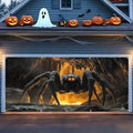 Halloween Garage Door Banner 6x13FT Giant Spider Cave Backdrop, Scary Glowing Eyes Horror Garage Door Cover Outdoor Halloween Decoration, Waterproof Haunted House Yard Porch Party Decor by ANNAQUEEN
