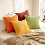 MIULEE Fall Burnt Orange Decorative Throw Pillow Covers 20x20 Inch Set of 4 Boho Color-Clash Cushion Covers Modern Farmhouse Pillow Cases Corduroy Striped Home Decor for Couch Sofa Bed - Image 4