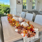 CQURE 9 Pack Fall Leaf Garland with Lights, Fall Vines Autumn Garland LED Lights Artificial Maple Fall Leaves Thanksgiving Decor for Home Wedding Fireplace Party - Image 6