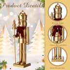 Blosssound 15" Gold Christmas Nutcracker Decor Neutral Figurine, King - Image 2
