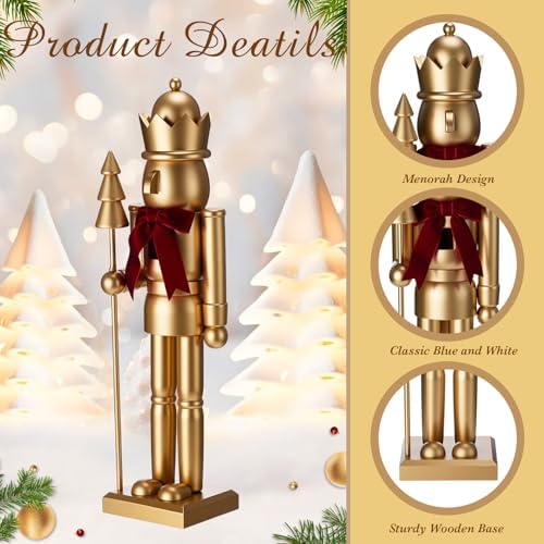 Blosssound 15" Gold Christmas Nutcracker Decor Neutral Figurine, King - Image 2