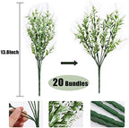 RECUTMS White Outdoor Artificial Flowers UV Resistant Fake Plants 20 Bundle - Image 2