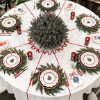 6 Pcs 20 Inch Christmas Wreath Placemats Greenery Place Mats with Berries - Image 5