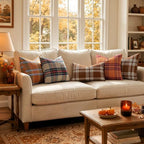 MIULEE Fall Plaid Decorative Lumbar Pillow Covers Set of 2 12x20 Brown - Image 4