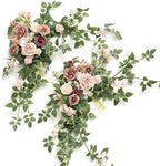 Ling's moment 2 Pack Dusty Rose Floral Garland Wedding Arch Flowers by LingsMoment