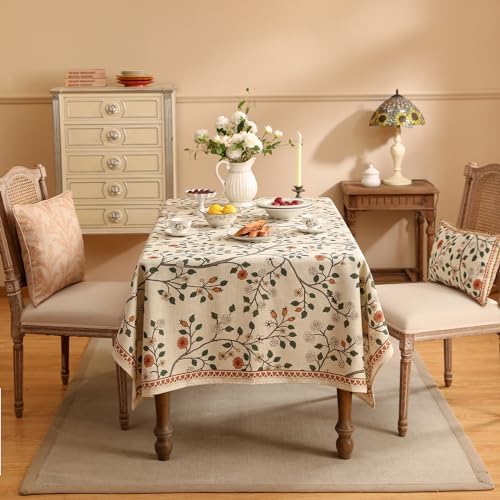 ISAENNE Vintage French Elegant Rectangular Tablecloth,118"x67" - Image 3