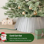 ELYKEN Silver Christmas Tree Collar, 33 Inch Woven Xmas Tree Skirt Cord Cut-Out - Protects Tree Base from Pets, Stylish Holiday Tree Skirt Alternative, Round Tree Ring for Christmas Tree Decor - Image 4