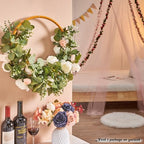 Artificial Flower Garland 5.4ft Floral Rose Vine Decor, White Flower - Image 4
