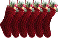 Pack 6,18" Unique Burgundy Knit Christmas Stockings Style3 by Kunyida