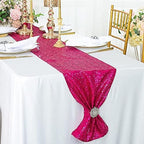Hot Pink Sequin Table Runner 12 Pack, 12''x72 Glitter Table Runner - Image 2
