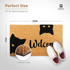 Coir Welcome Mat, Non-Slip, Welcome Cats, 17 x 29 in - Image 2