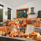 CQURE 2 Pack Fall Garland with Lights, Artificial Autumn Maple Leaves Vines with LED Lights Thanksgiving Halloween Harvest Decor for Fireplace Mantle Table Indoor Outdoor - Image 6