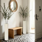 White Tall Floor Vase - Set of 3 Large Metal Decorative Vases - Image 2