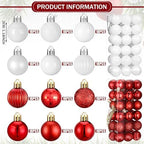 Shappy 216 Pcs Mini Christmas Ball Ornament 1.18 Inch,Red, White - Image 2