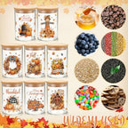 Potchen 8 Pcs 19oz Fall Glass Cookie Jars, Pumpkin Truck Leaves - Image 4