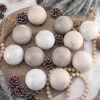 Yunlly 12 Pcs Neutral Christmas Ornament, Ivory Taupe Beige, 4'' - Image 6