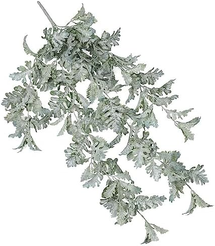 Factory Direct Craft Artificial Dusty Miller Cascading Bush Fake Greenery for Summer Arrangements and Everyday Displays - 30 Inches - Image 5