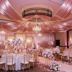 2 Panels 5ft(W) x 20ft(H) Pink Rose Backdrop Curtain for Wedding Parties - Image 4
