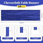 24 Pack Royal Blue 10Ft Cheesecloth Table Runner - Image 2