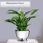 Royal Imports Silver Pedestal Vase, 8" Flower Bowls for Centerpieces 2 Pack - Image 4