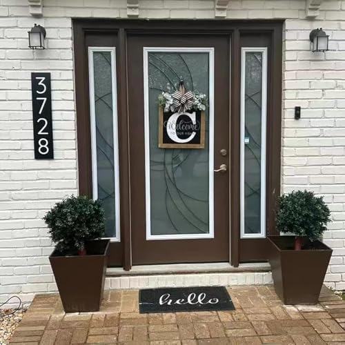 16'' Personalized Last Name Welcome Sign, Door Wreaths for Front Door Outside, Spring Wreath for Front Door Decor, Farmhouse New Home Gifts for Home (C) - Image 3