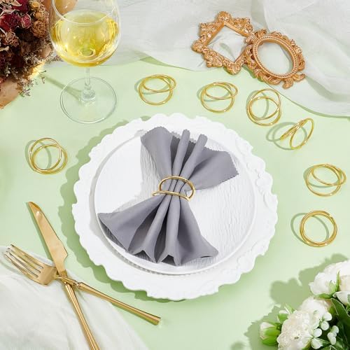 Peacoblue 40Pcs Gold Spiral Napkin Rings Holders with 1Pcs Box, Modern Stainless Steel Napkin Ring Holders for Table Decor Settings, Vintage Napkin Ring for Wedding Christmas Thanksgiving Day Party - Image 4