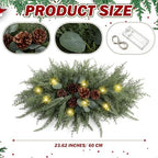 Yalikop 1 Pcs 24.5 Inch Christmas Swags with Light, Pine Cone - Image 2