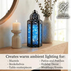 Vela Lanterns Decorative Indoor Moroccan Candle Holder, Blue, M, 3-Pack - Image 3