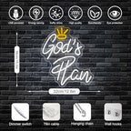 Horseneon Gods Plan Neon Sign Jesus White LED Sign for Bedroom Living Room - Image 6